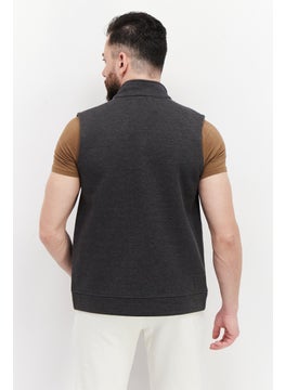 Tailor Vintage Men High Neck Sleeveless Solid Vest, Grey  - Image 4