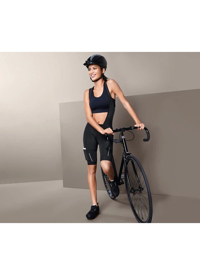 Tchibo Women Sportswear Fit Bicycle Bib Shorts, Black  - Image 1