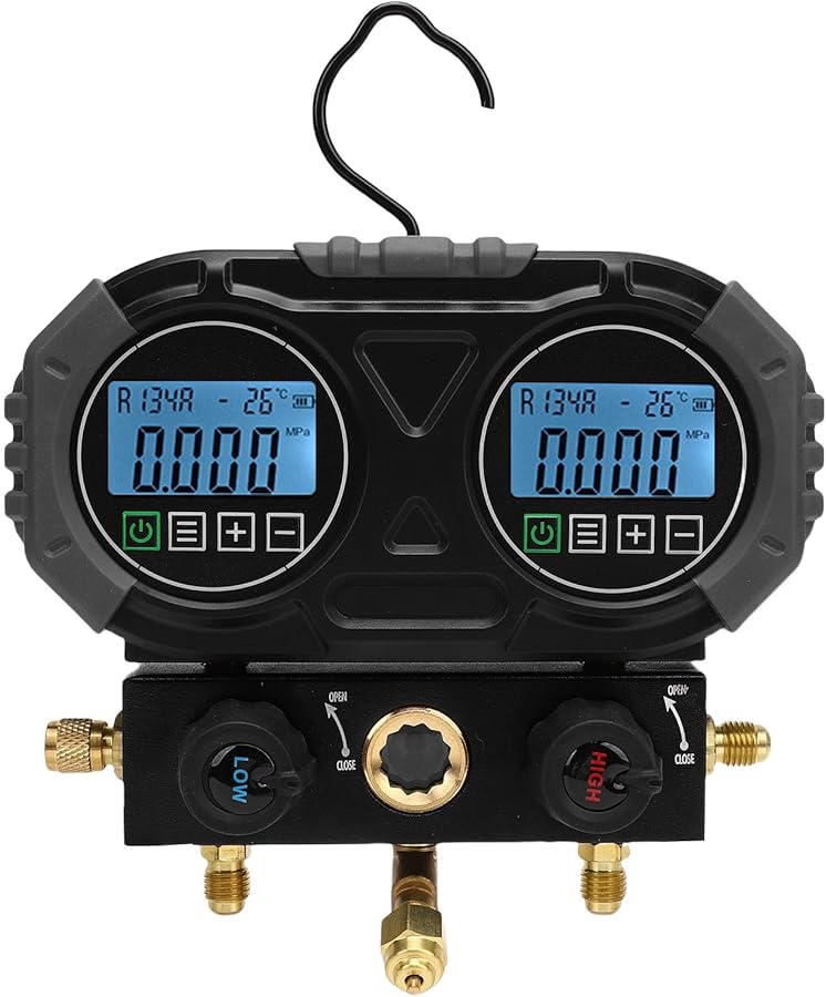 Eujgoov Digital Manifold Gauge HVAC Refrigeration Diagnostic Tool 0 6000 KPa Pressure Tester - Image 1