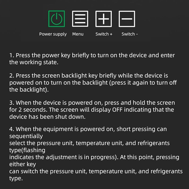 Eujgoov Digital Manifold Gauge HVAC Refrigeration Diagnostic Tool 0 6000 KPa Pressure Tester - Image 5