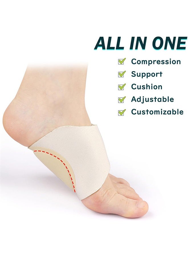 اتش واي 1 زوج دعم القوس للنساء إدراج دعم قوس القدم غير القابل للانزلاق لتخفيف آلام القوس - دعامة دعم قوس ضغط قابلة للتعديل للأقدام المسطحة والقوس العالي - Image 3