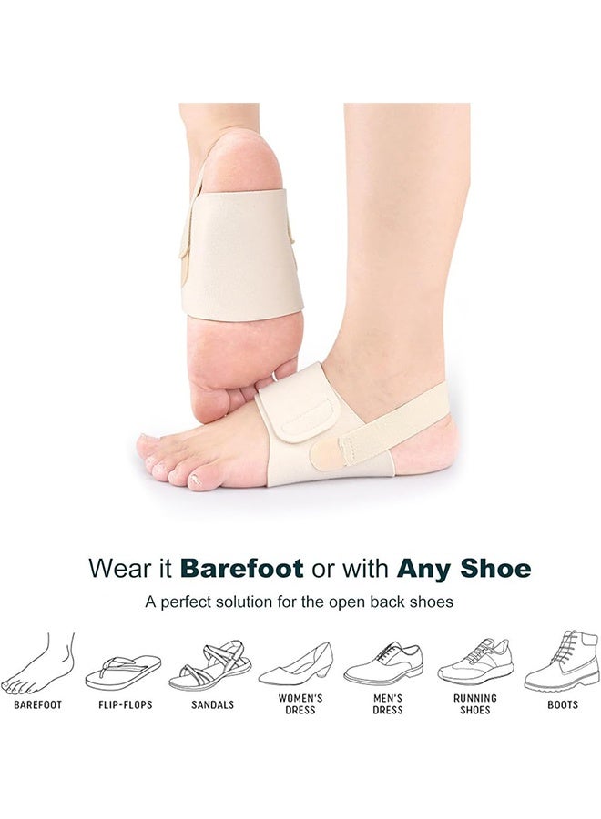 اتش واي 1 زوج دعم القوس للنساء إدراج دعم قوس القدم غير القابل للانزلاق لتخفيف آلام القوس - دعامة دعم قوس ضغط قابلة للتعديل للأقدام المسطحة والقوس العالي - Image 4