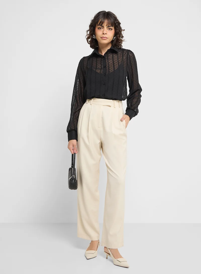 ELLA Sheer Button Down Shirt