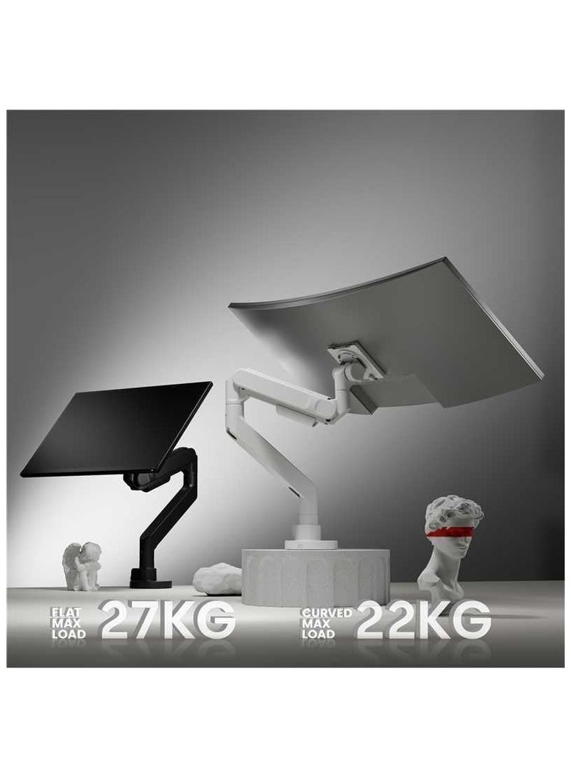 Newstar LDT92-C012 Heavy Duty Gas Spring Monitor Arm – Fits 24″–57″ Flat/Curved Screens – Supports up to 27 kg Flat / 22 kg Curved – Full Motion with Tilt, Swivel & Rotation – VESA 75×75–200×200 - Image 2