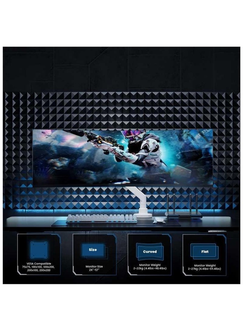 Newstar LDT92-C012 Heavy Duty Gas Spring Monitor Arm – Fits 24″–57″ Flat/Curved Screens – Supports up to 27 kg Flat / 22 kg Curved – Full Motion with Tilt, Swivel & Rotation – VESA 75×75–200×200 - Image 4