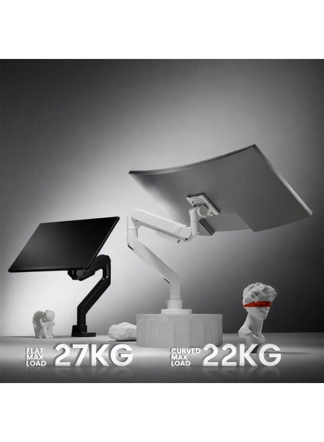 نيوستار ذراع شاشة مكتبي هيدروليكي Newstar LDT92-C012 – يناسب شاشات 24–57 بوصة مسطحة أو منحنية – يتحمل حتى 27 كجم (مسطحة) و22 كجم (منحنية) – حركة كاملة مع إمالة ودوران – متوافق مع VESA 75×75–200×200 - Image 2