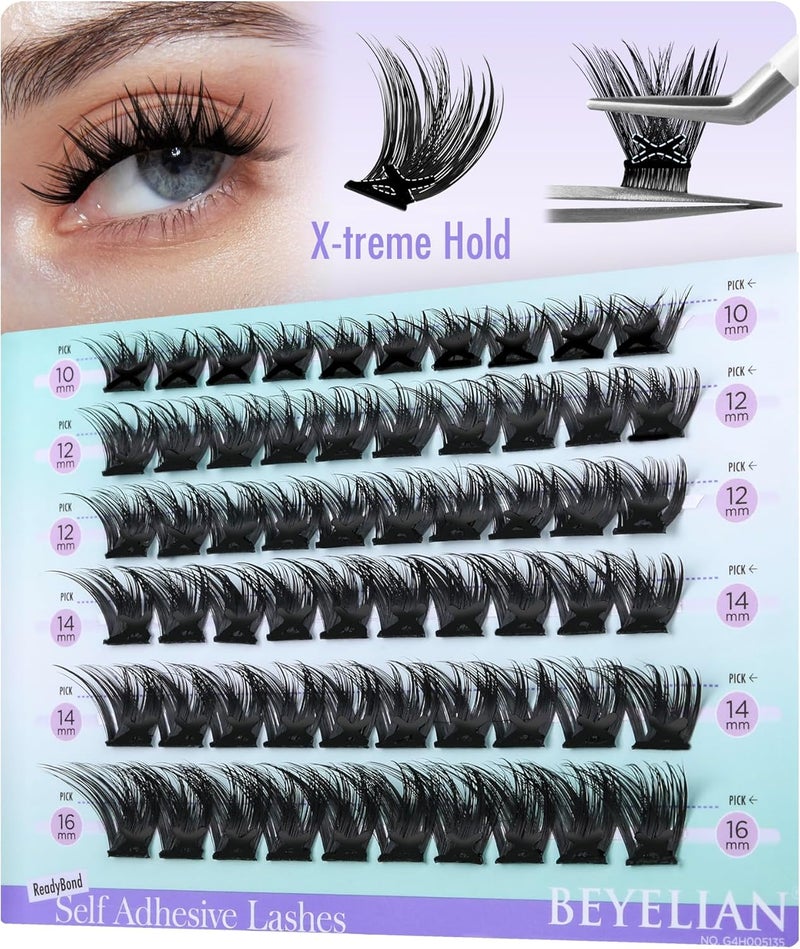 مجموعة رموش بيليان ذاتية اللصق 60 قطعة رموش مسبقة اللصق مجموعة د Curl 1016 مم رموش مضغوطة بدون حاجة للصمغ رموش رقيقة ذاتية اللصق