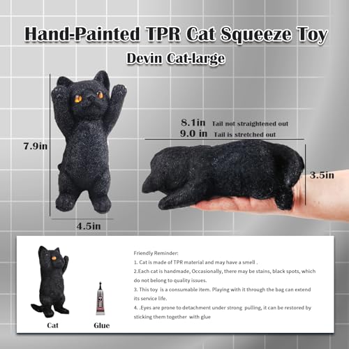 YVBBHE Big Hand Painted Cat Squishy ToysLarge Cute Ultra Soft Kitty Squeeze Fidget Toys for Stress Relief Kawaii Squishies Sticky Animal Toys for Adults KidsDecompression Sensory Balls Toys for Autism - Image 5