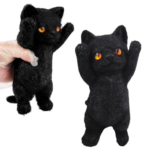 YVBBHE Big Hand Painted Cat Squishy ToysLarge Cute Ultra Soft Kitty Squeeze Fidget Toys for Stress Relief Kawaii Squishies Sticky Animal Toys for Adults KidsDecompression Sensory Balls Toys for Autism - Image 1