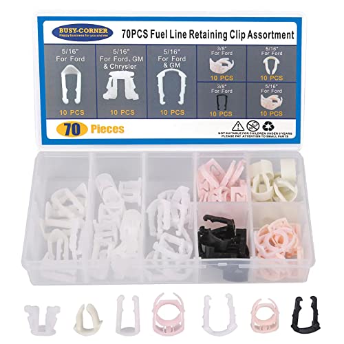 BUSY-CORNER 70 Pieces Fuel Line Retaining Clip, Fuel Line Retainer Clip Assortment Kit … - Image 1