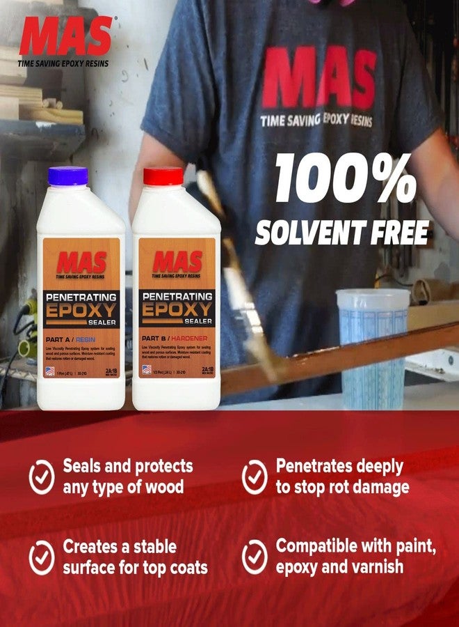 ماس مانع تسرب الخشب من راتنج الإيبوكسي النافذ من MAS Epoxies، سعة 1.5 باينت، مكون من قطعتين، لأسطح العمل، وصبغ الخشب، وإصلاح العفن والترميم - Image 5