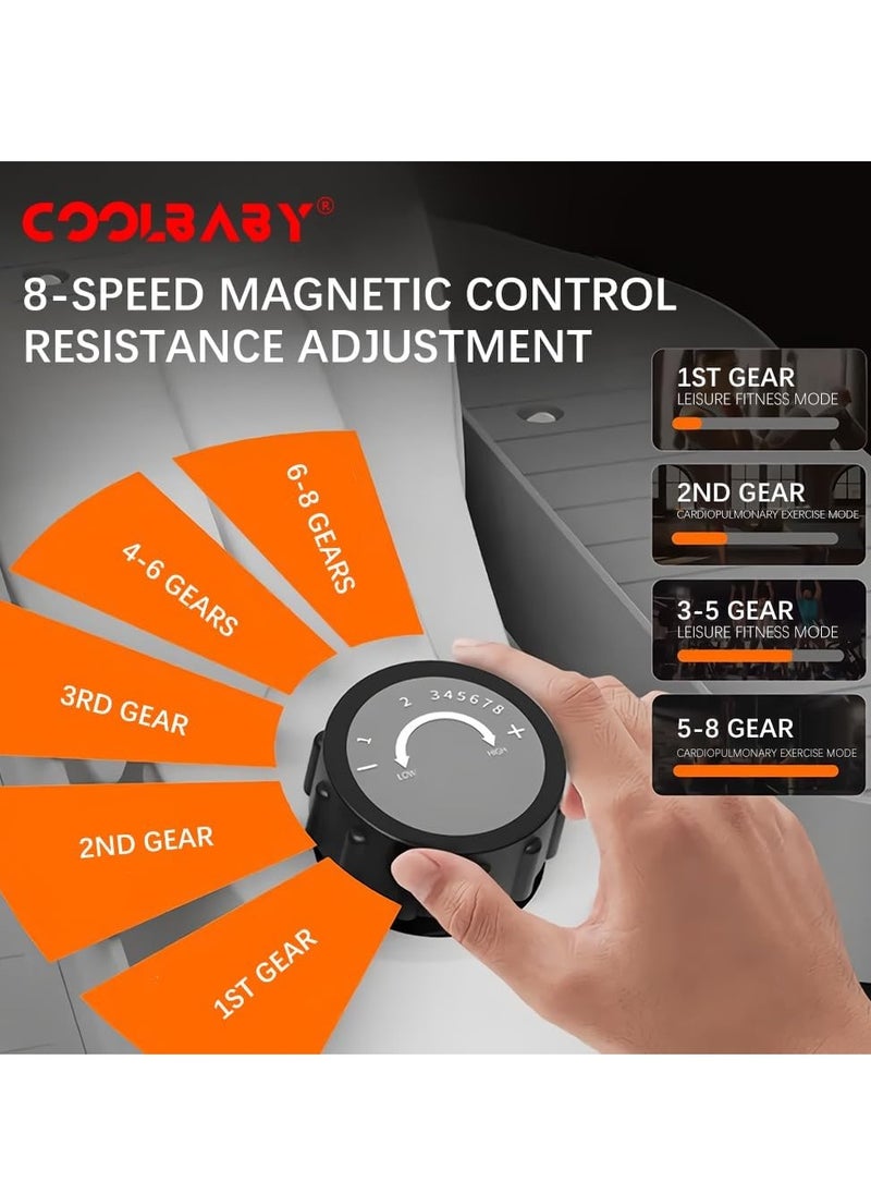 Cool Baby Style COOLBABY Under Desk Elliptical,Mini Elliptical Machines,Stair Stepper,Magnetic Ellipse Leg Exerciser for Home Office Use,8-Level Adjustable  - Image 4