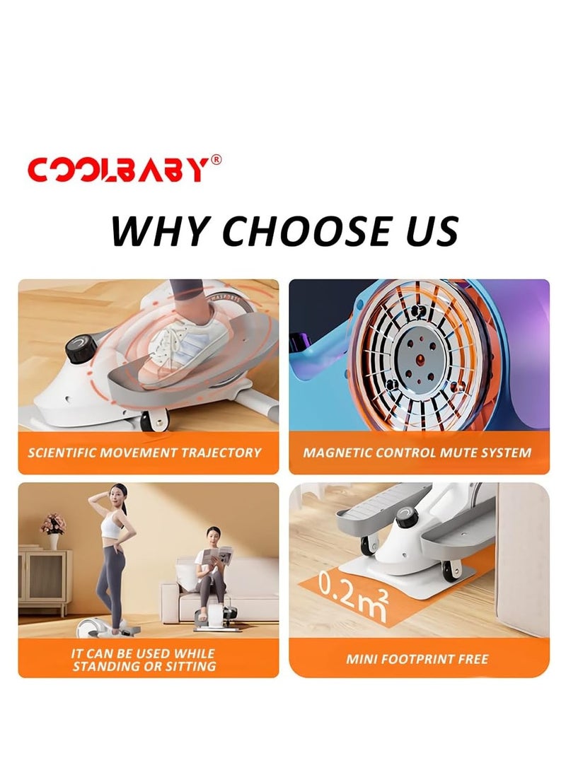 Cool Baby Style COOLBABY Under Desk Elliptical,Mini Elliptical Machines,Stair Stepper,Magnetic Ellipse Leg Exerciser for Home Office Use,8-Level Adjustable  - Image 5