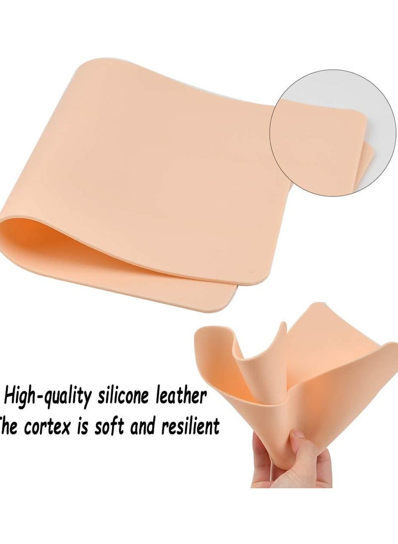 ORiTi 3-Piece Blank Silicone Tattoo Skin Double-sided Practice Beige - Image 2