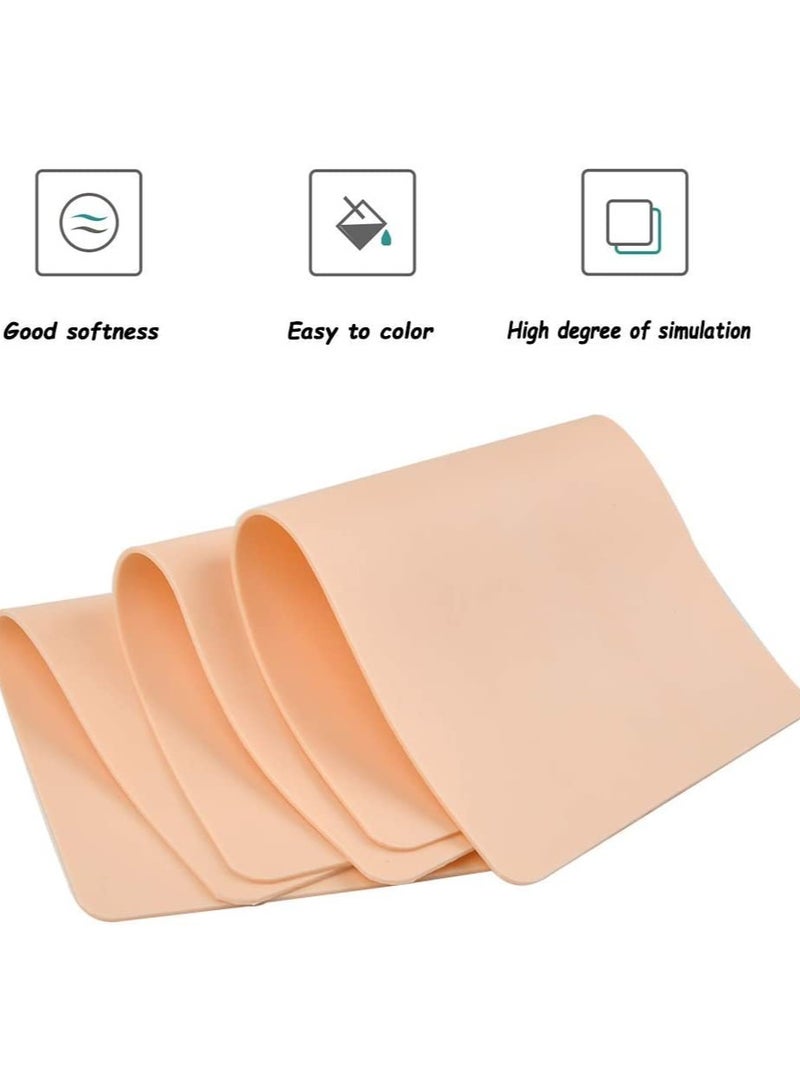 ORiTi 3-Piece Blank Silicone Tattoo Skin Double-sided Practice Beige - Image 4