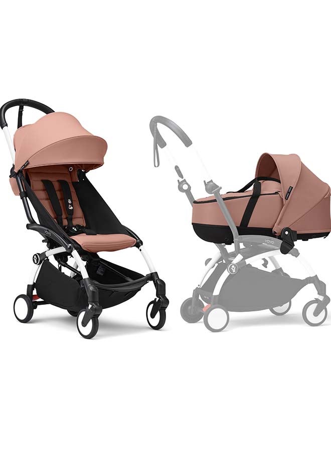 Stokke YOYO3 Frame White + Newborn & 6+ Pack Bundle Ginger - Image 1