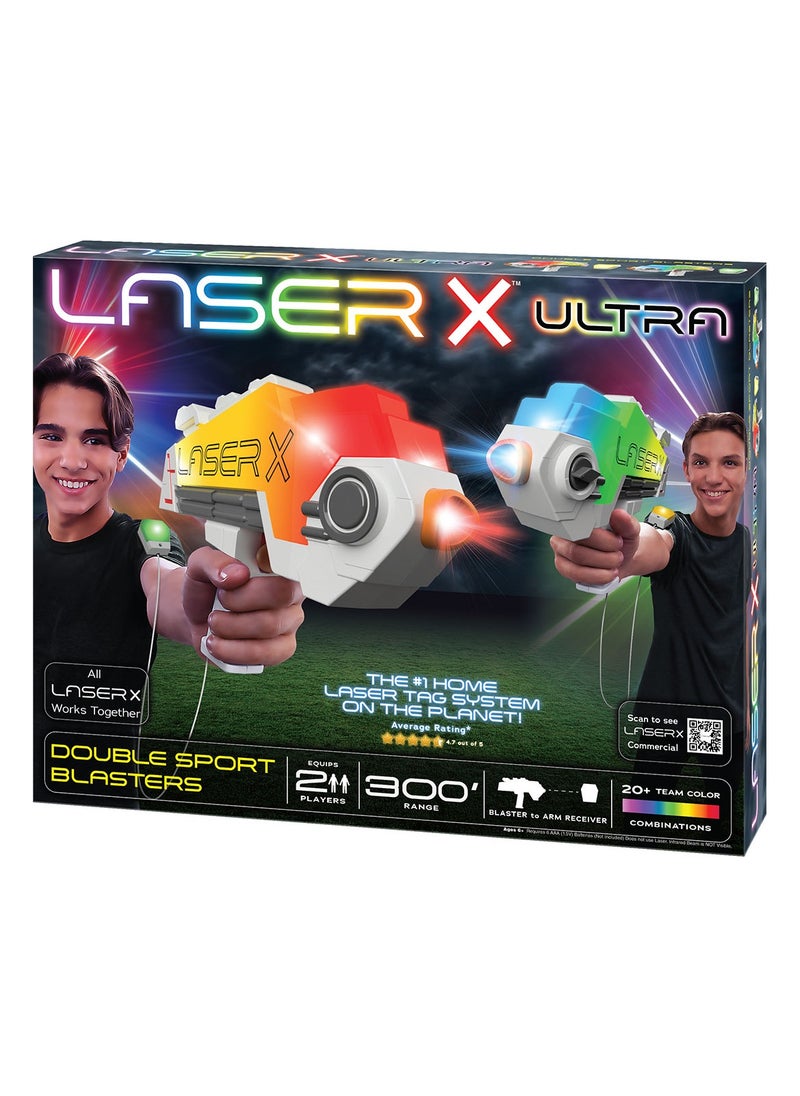 Laser X - Laser X Ultra Sport Double Blasters, Battery Operated | Blast up to 200 Feet Range!  | Laser Blaster | Action Game | Interactive Game | Reflex Game | Laser Gaming | Multi Player Game | Gift For Kids and Adults - Image 1
