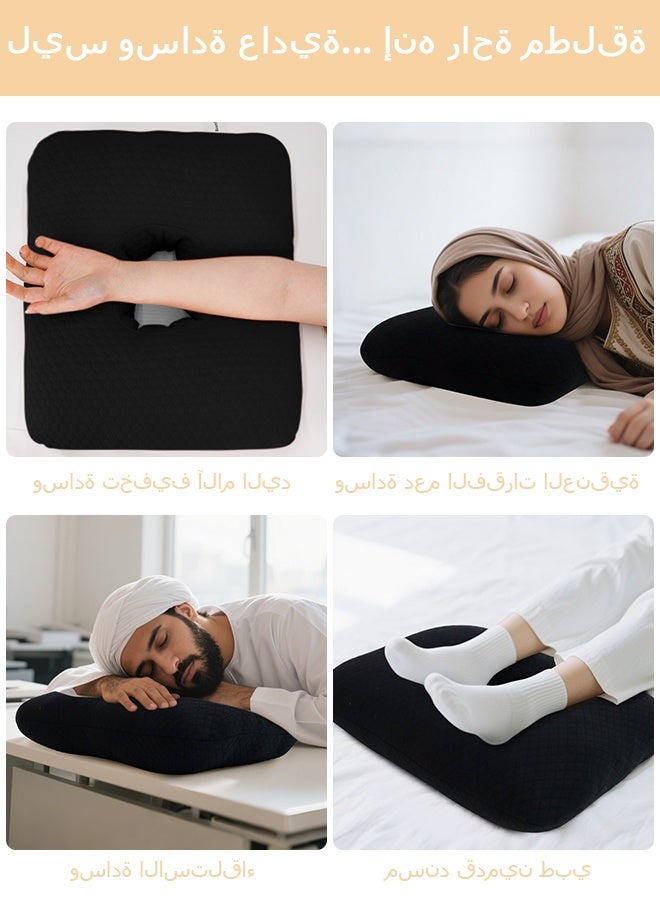 vocheer Hemorrhoid Pillow for Sitting, Tailbone Pain Relief Cushion, Donut Pillow for Hemorrhoids, Coccyx, Sciatica, Office Chair Seat Cushion for Back Discomfort Post Surgery Support, Black  - Image 3