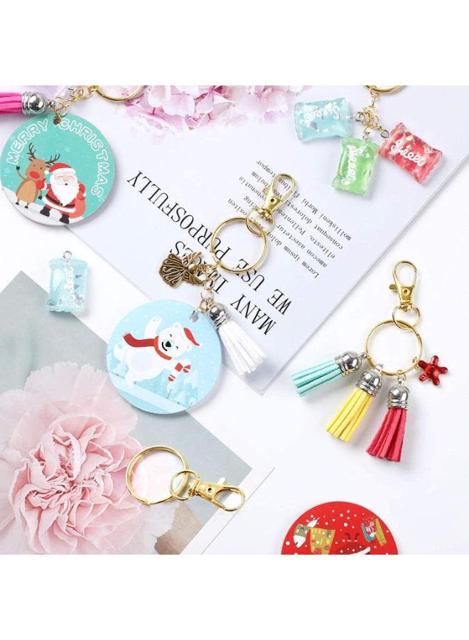 BABONA 100 Rotating Keychains with Key Rings, 50 Keychain Clips and 50 Key Rings, Keychain Rings, Keychain Accessories, Keychain Ring Craft Making Kits, Lanyard Lobster Clasps for Keychain Jewelry and Crafts - Image 5