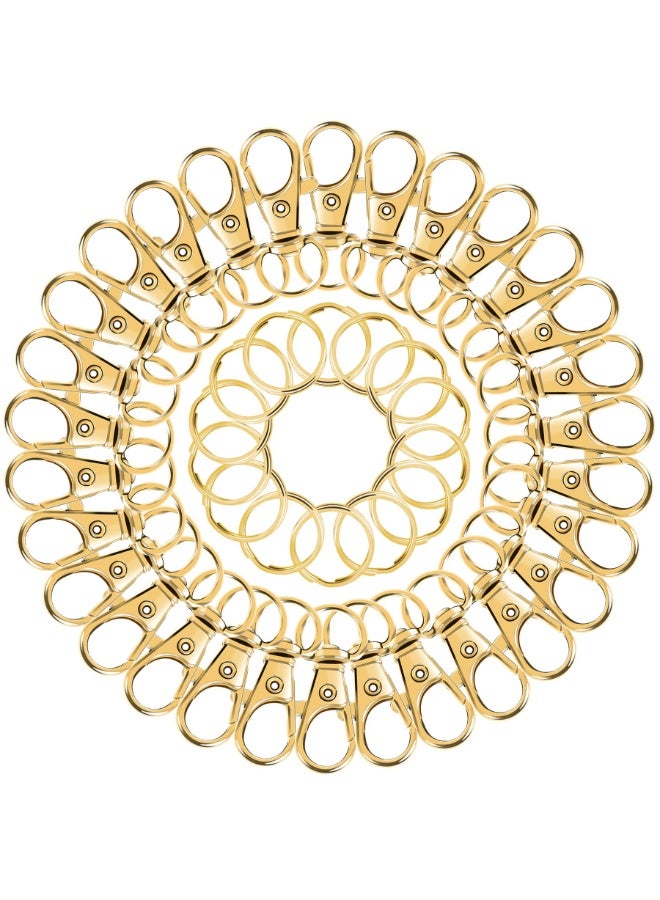 BABONA 100 Rotating Keychains with Key Rings, 50 Keychain Clips and 50 Key Rings, Keychain Rings, Keychain Accessories, Keychain Ring Craft Making Kits, Lanyard Lobster Clasps for Keychain Jewelry and Crafts - Image 4