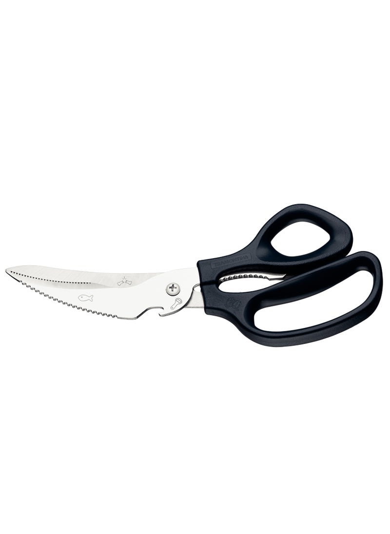 TRAMONTINA Since 1911,Made in Brazil- Supercort 8 Inches Kitchen Scissors with Stainless Steel Blades and Black Polypropylene Handles, 25919168  - Image 2