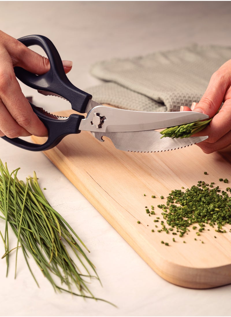 TRAMONTINA - Since 1911,Made in Brazil- Supercort 8 Inches Kitchen Scissors with Stainless Steel Blades and Black Polypropylene Handles, 25919168 - Image 1