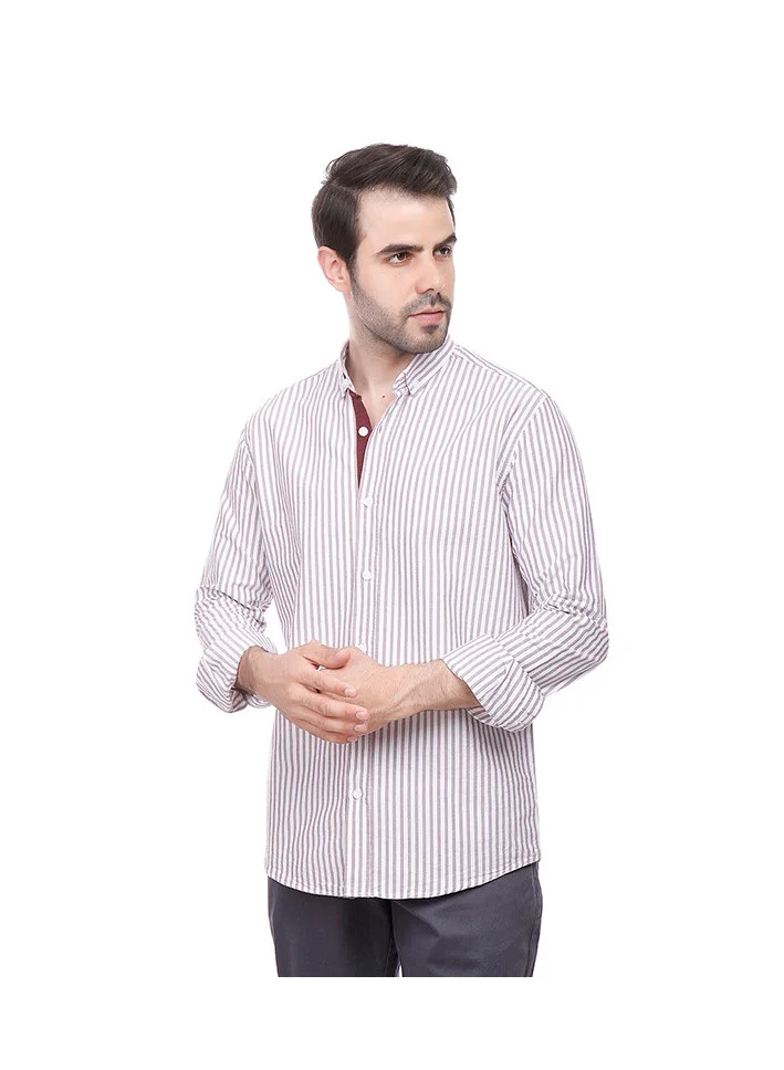 Coup Coup - Stripe Oxford Shirt with Long Sleeves