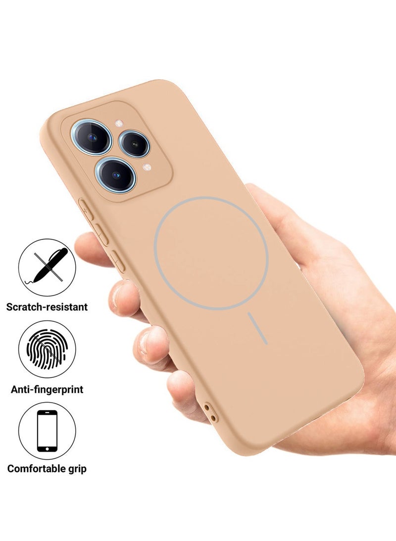 دبليو تيك ريلمي 15 5G 2025 / ريلمي 15 برو 5G 2025 غلاف حافظة سيليكون سائل مميز متوافق مع حلقة ماجسيف رقيقة (MCMPMN) - ذهبي - Image 2