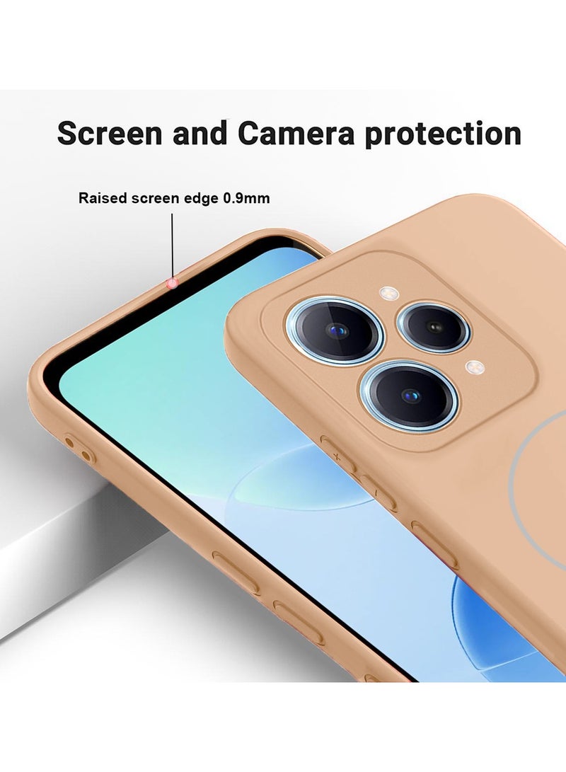 دبليو تيك ريلمي 15 5G 2025 / ريلمي 15 برو 5G 2025 غلاف حافظة سيليكون سائل مميز متوافق مع حلقة ماجسيف رقيقة (MCMPMN) - ذهبي - Image 3