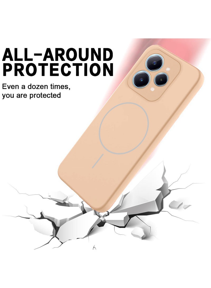 دبليو تيك ريلمي 15 5G 2025 / ريلمي 15 برو 5G 2025 غلاف حافظة سيليكون سائل مميز متوافق مع حلقة ماجسيف رقيقة (MCMPMN) - ذهبي - Image 5