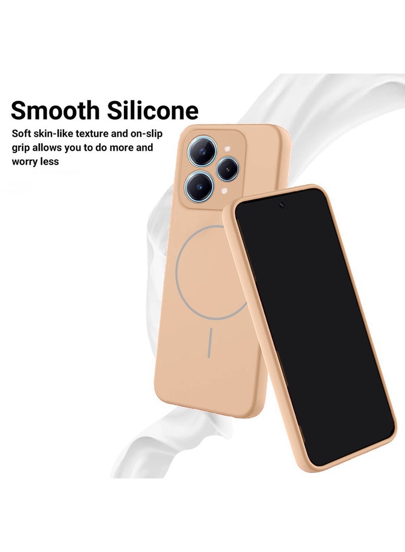 دبليو تيك ريلمي 15 5G 2025 / ريلمي 15 برو 5G 2025 غلاف حافظة سيليكون سائل مميز متوافق مع حلقة ماجسيف رقيقة (MCMPMN) - ذهبي - Image 4