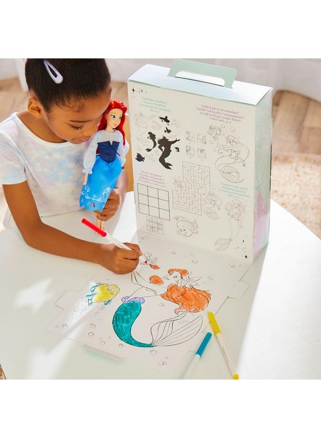 Disney store دمية الأميرة الرسمية من متجر ديزني (أرييل من فيلم الحورية الصغيرة) 11 بوصة، تشمل كتاب تلوين وفستان إضافي، دمية الأميرة بزي كلاسيكي، ألعاب أميرات للبنات - Image 4