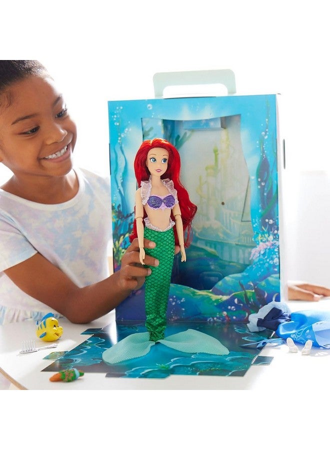 Disney store دمية الأميرة الرسمية من متجر ديزني (أرييل من فيلم الحورية الصغيرة) 11 بوصة، تشمل كتاب تلوين وفستان إضافي، دمية الأميرة بزي كلاسيكي، ألعاب أميرات للبنات - Image 2