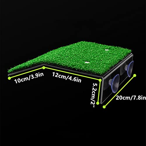 DoubleWood Lawn Turtle Basking Platform Turtle Resting Basking Platform, Simulation Grass Turtle Ramp for Turtle Tank, for Small Reptile Frog Terrapin (Large) - Image 2