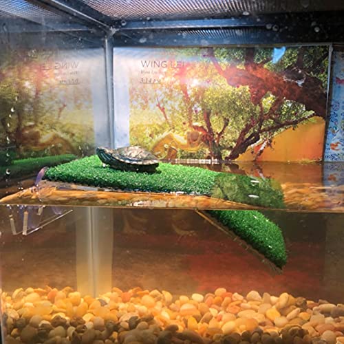 DoubleWood Lawn Turtle Basking Platform Turtle Resting Basking Platform, Simulation Grass Turtle Ramp for Turtle Tank, for Small Reptile Frog Terrapin (Large) - Image 5