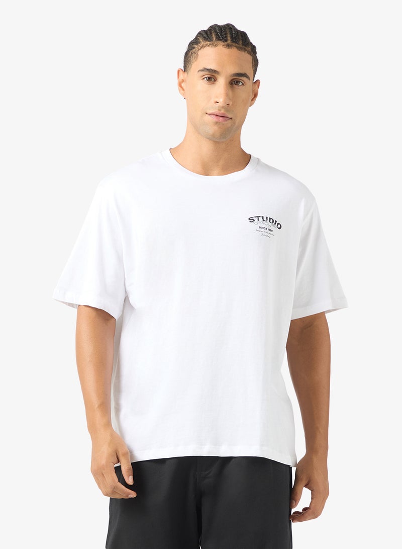 JACK & JONES Text Print Regular Fit T-Shirt - Image 1