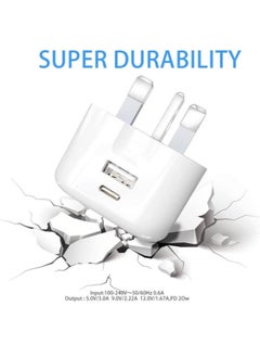 ELTRAZONE Galaxy A04 / A04s / A04 Core USB C Charger Plug 20W Dual Port USB C Fast Charger PD&QC 3.0 USB C Charging Plug Power Delivery Wall Adapter For Samsung Galaxy A04 / A04S / A04 Core (WHITE)  - Image 2