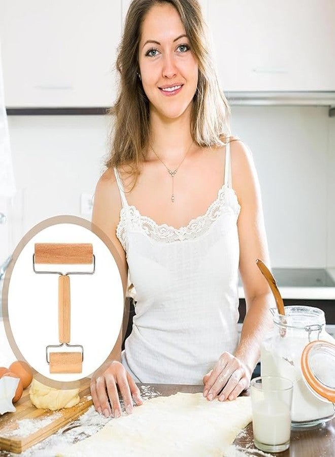 Bitrexup Baking Double Dough Roller, Wood, Wooden Dough Roller, Non-Stick Pizza Roller, Dough Baker Roller Set for Home Kitchen Baking Cooking | Pack 1 | Brown - Image 4