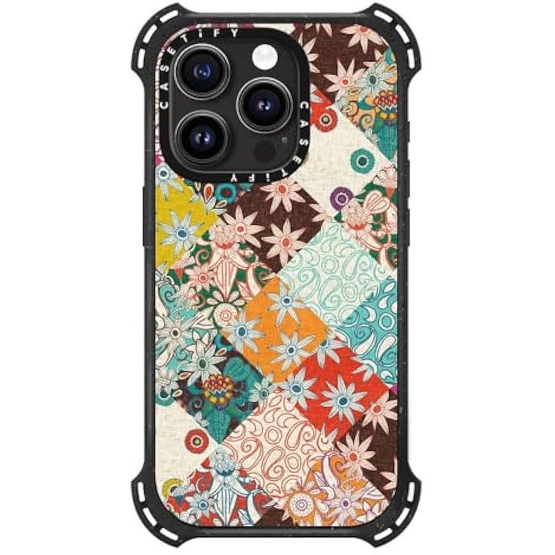 Casetify Bounce iPhone 15 Pro Case 【6X Military Grade Drop Tested / 21.3ft Drop Protection/Compatible with Magsafe】 - SARILMAK Patchwork - Triple Black - Image 4