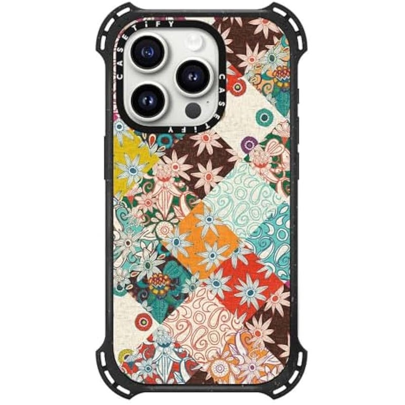 Casetify Bounce iPhone 15 Pro Case 【6X Military Grade Drop Tested / 21.3ft Drop Protection/Compatible with Magsafe】 - SARILMAK Patchwork - Triple Black - Image 3