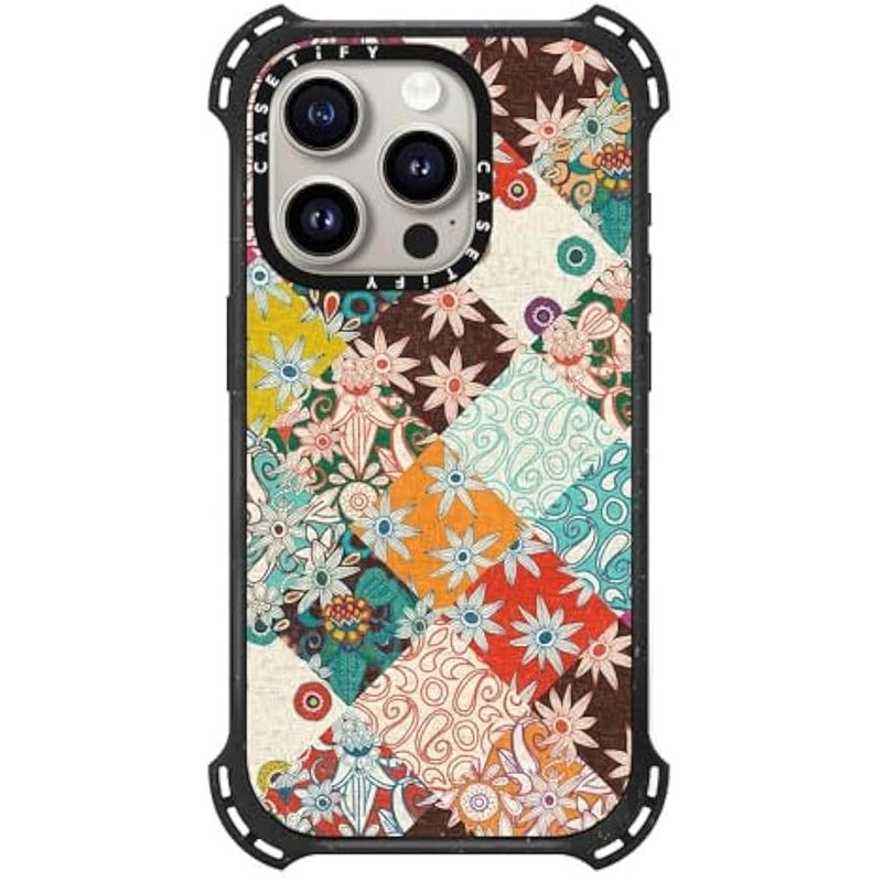 Casetify Bounce iPhone 15 Pro Case 【6X Military Grade Drop Tested / 21.3ft Drop Protection/Compatible with Magsafe】 - SARILMAK Patchwork - Triple Black - Image 1