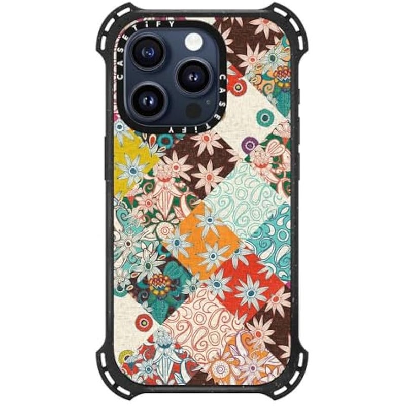 Casetify Bounce iPhone 15 Pro Case 【6X Military Grade Drop Tested / 21.3ft Drop Protection/Compatible with Magsafe】 - SARILMAK Patchwork - Triple Black - Image 2