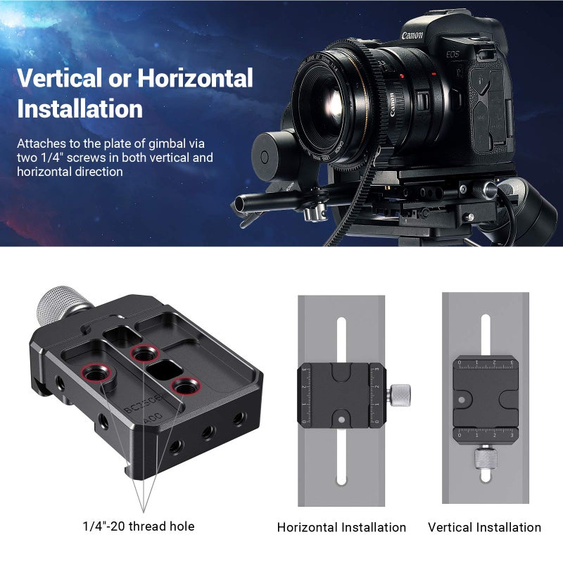 SmallRig DSLR and Mirrorless Quick Release Clamp for Arca-Type Standard for DJI Ronin S/SC, for ZHIYUN Crane Series Weebill S Gimbal - DBC2506 - Image 5