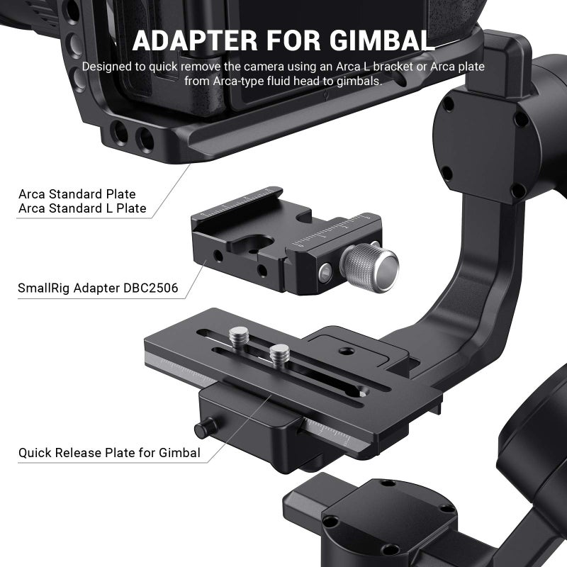 SmallRig DSLR and Mirrorless Quick Release Clamp for Arca-Type Standard for DJI Ronin S/SC, for ZHIYUN Crane Series Weebill S Gimbal - DBC2506 - Image 3