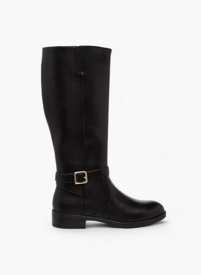 Celeste Women's Panelled High Shaft Boots with Zip Closure - Image 1