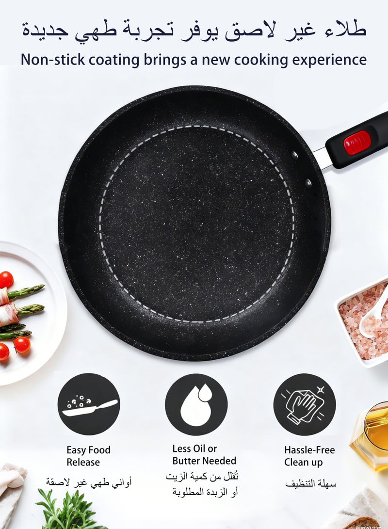 WAMIT 4 Piece Non Stick Cookware Set, BPA Free Pots and Pans Set with Glass Lids, Professional Cooking Set includes Casserole & Frying Pan, Induction Ready for All Cooktops, Essential Kitchen Appliances - Image 2