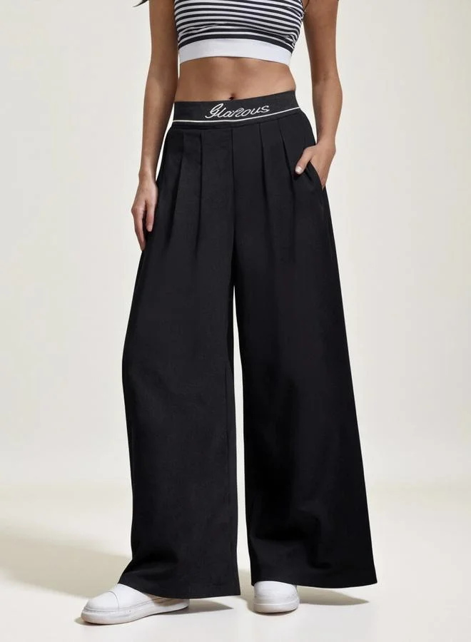 Take Two Take Two Women Black Wide Leg Trousers