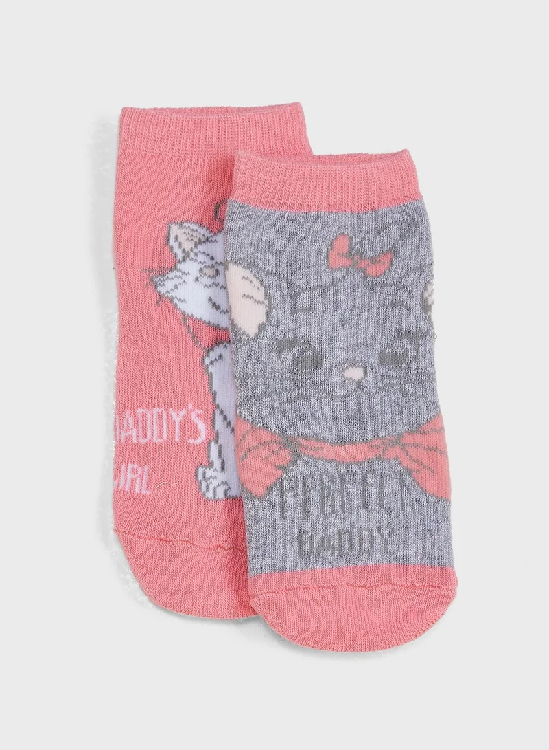Ovs 2 Pack Cat Print No Show Socks