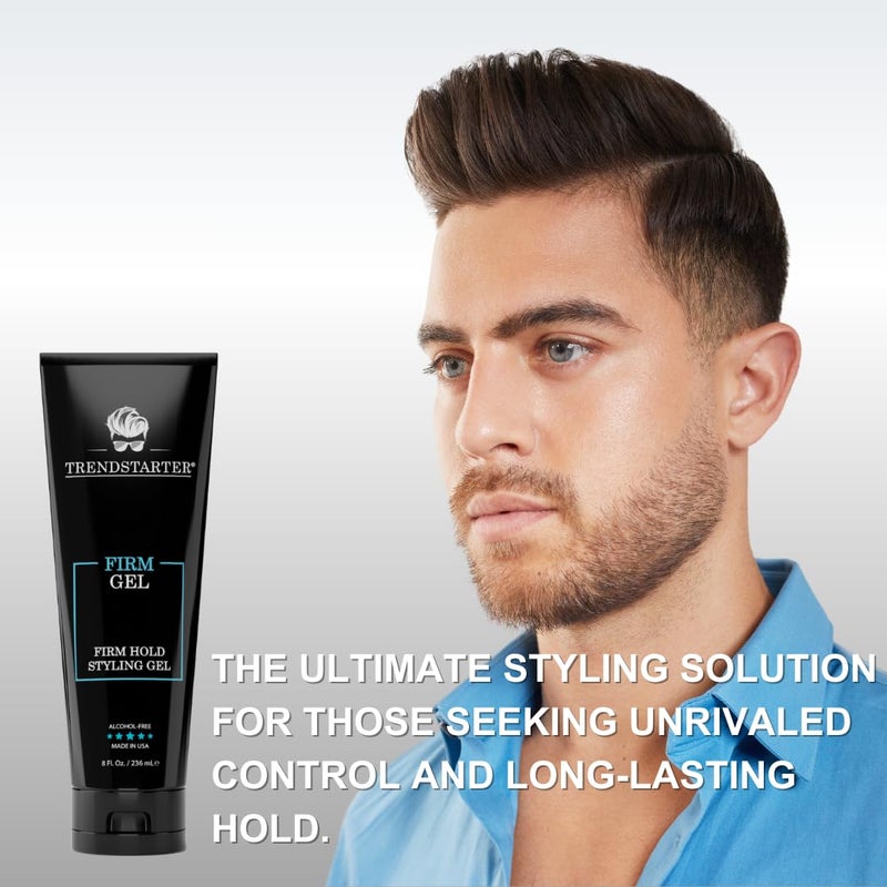 TRENDSTARTER - FIRM GEL - Firm Hold - Natural Shine - Alcohol Free - Non-Flaking Hair Gel Formula for All Hair Types - All-Day Reliability - Image 5