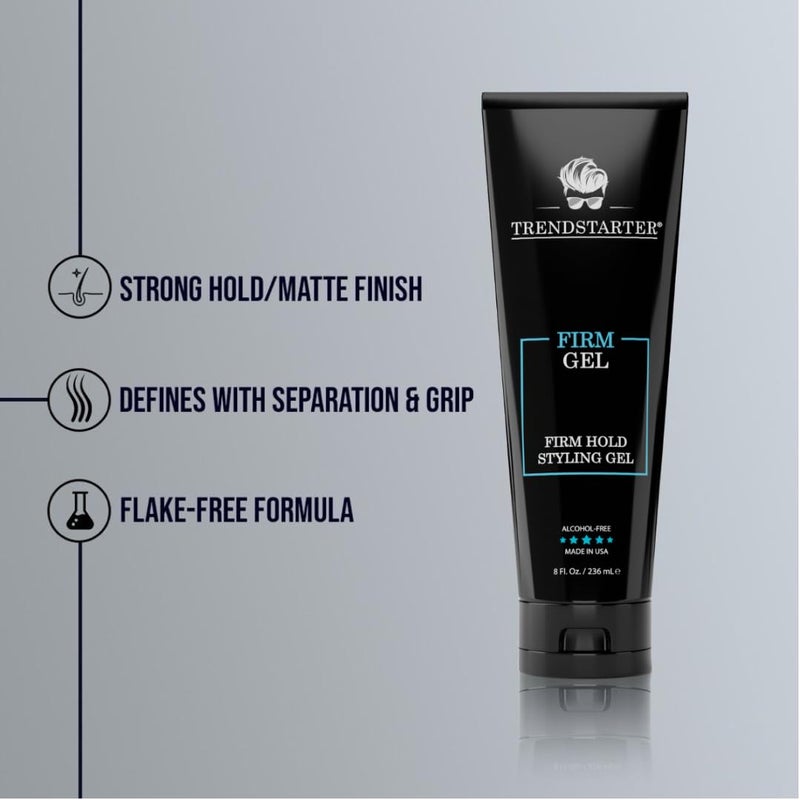 TRENDSTARTER - FIRM GEL - Firm Hold - Natural Shine - Alcohol Free - Non-Flaking Hair Gel Formula for All Hair Types - All-Day Reliability - Image 3